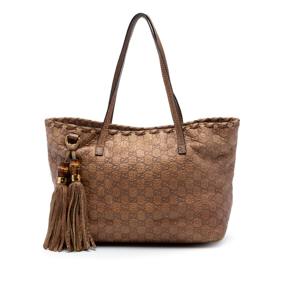 Gucci Handbags - Pre-Loved Gucci Medium Guccissima Bamboo Tassel Tote